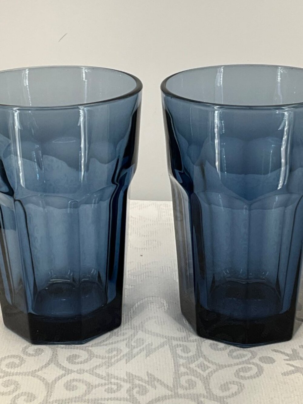 Libbey Gibraltar‎ Dusky Blue Set Of 2 Blue Tall 6 1/4" Glasses